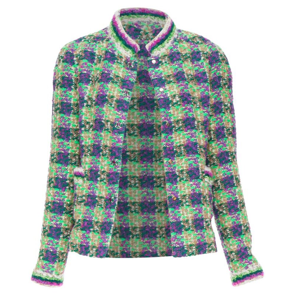 Chanel 2025 Green Sequin Tweed Jacket